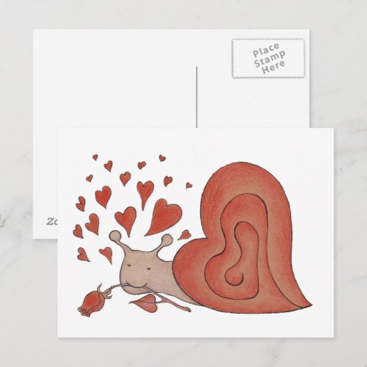 Schnecke Postkarte (Vorne/Hinten)