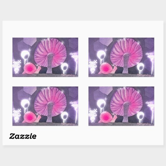 Schnecke Rechteckiger Aufkleber (Blatt)