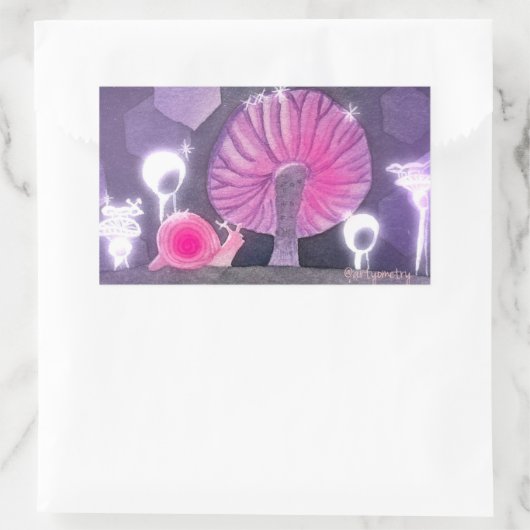 Schnecke Rechteckiger Aufkleber (Tasche)