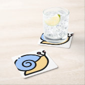 Schnecke Rechteckiger Pappuntersetzer (Vor Ort)