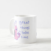 Schnecke Rosa Große Dinge Brauchen Zeit Motivation Kaffeetasse (Vorderseite Links)