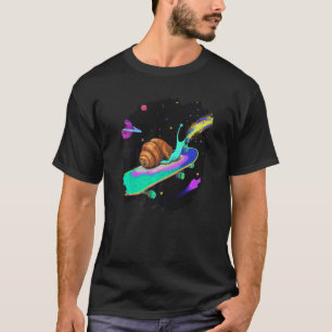 Schnecke Skateboarding Weltraum Retro Vintage Skat T-Shirt
