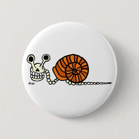 Schnecke-Skelett-Knopf Button (Vorderseite)