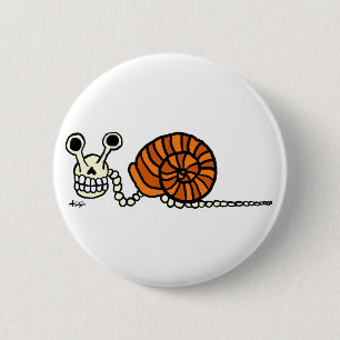 Schnecke-Skelett-Knopf Button