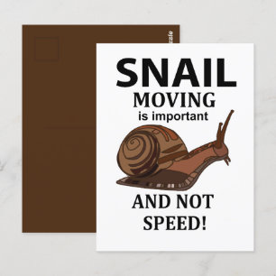 Schnecke Tier Zitat Typografie Schnecke Postkarte