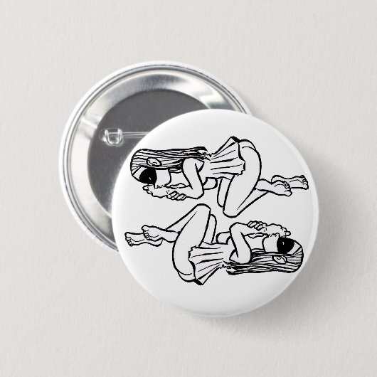 Schnecke u. Eustachia Knopf Button (Vorne & Hinten)