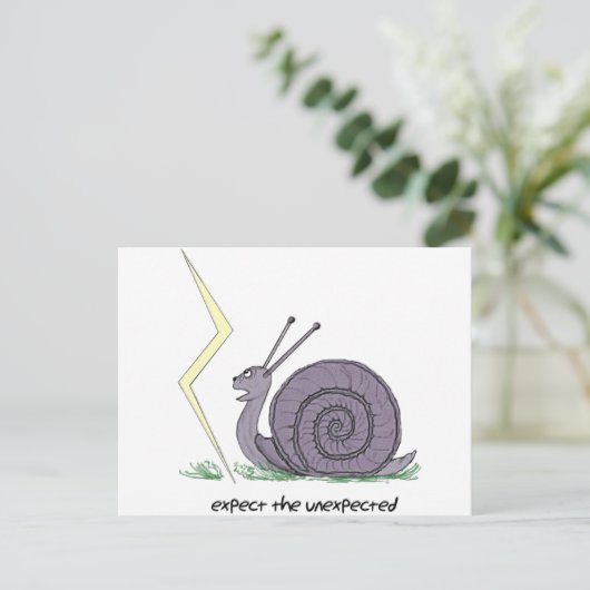 Schnecke überrascht postkarte (Stehend Vorderseite)