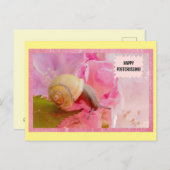 Schnecke und Blume Postübergang Postkarte (Vorne/Hinten)