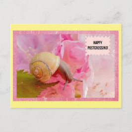 Schnecke und Blume Postübergang Postkarte