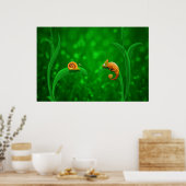 Schnecke und Chameleon Poster (Küche)