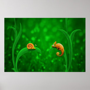 Schnecke und Chameleon Poster