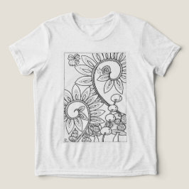Schnecke und eine kleine Biene mit Blume Tri-Blend Shirt