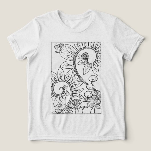 Schnecke und eine kleine Biene mit Blume Tri-Blend Shirt (Design Vorderseite)