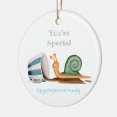 Schnecke und gestreifte Tasse Keramik Ornament (Links)