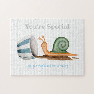 Schnecke und gestreifte Tasse Puzzle