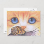 Schnecke und Katze Postkarte (Vorne/Hinten)