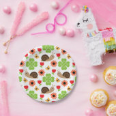 Schnecke und Klee Nahtloses Muster Pappteller (Party)