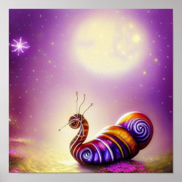 Schnecke und Mond Poster