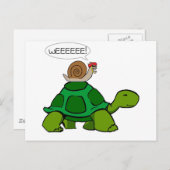 Schnecke und Turtle - Turbo Duo Postkarte (Vorne/Hinten)