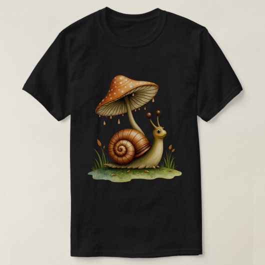 Schnecke unter Pilz T-Shirt (Design vorne)