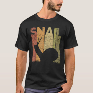 Schnecke Vintage Malakologie Schneckenliebhaber Re T-Shirt
