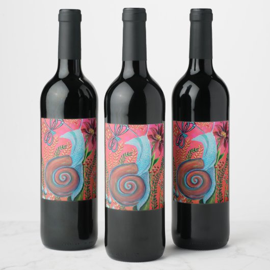 Schnecke Weinetikett (Flaschen)