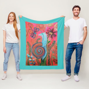 Schneckemalerei im Rosa und im Blau Fleecedecke