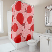 Schnecken abstrakte Spiraldrehung Rosa Punkt Duschvorhang (Beispiel)