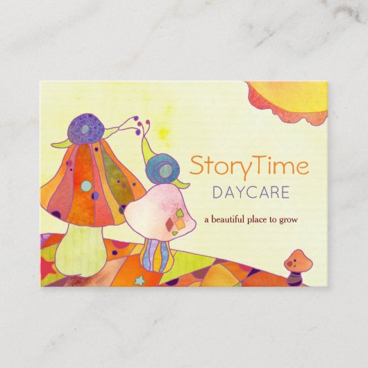 Schnecken auf Pilzen Kindertagesstätte Visitenkarte (Vorderseite)