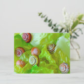 Schnecken auf Salatkarte (Stehend Vorderseite)