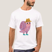 Schnecken-Fedora-T-Shirt – Hübscher Senffedora