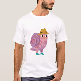 Schnecken-Fedora-T-Shirt – Hübscher Senffedora T-Shirt