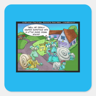 Schnecken-Immobilienverkauf Lustige Geschenke & Sa Quadratischer Aufkleber