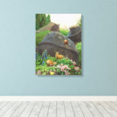 Schnecken in einem Rockgarten (von H.A. Brendekild Leinwanddruck (Insitu (Holzboden))