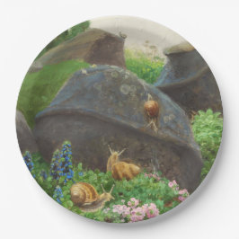 Schnecken in einem Rockgarten (von H.A. Brendekild Pappteller