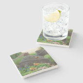 Schnecken in einem Rockgarten (von H.A. Brendekild Steinuntersetzer (Seitenansicht)