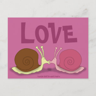Schnecken in Liebe Postkarte