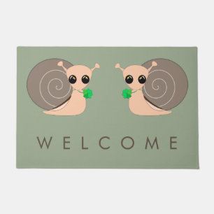 Schnecken mit Clover Doormat Fußmatte