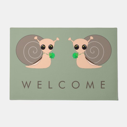 Schnecken mit Clover Doormat Fußmatte (Vorderseite)