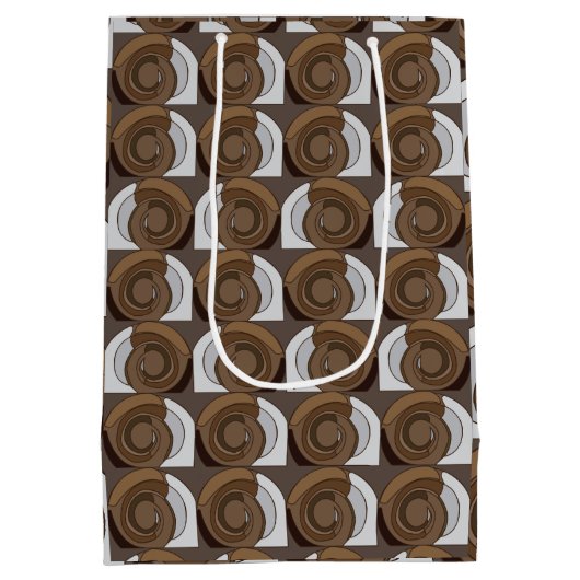 Schnecken Muscheln Abstraktes Muster Mittlere Geschenktüte (Rückseite)