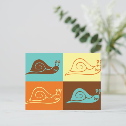 Schnecken Postkarte (Stehend Vorderseite)