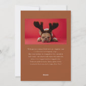 Schnecken & Schneeflocken Hund Terracotta Weihnach Feiertagskarte (Rückseite)