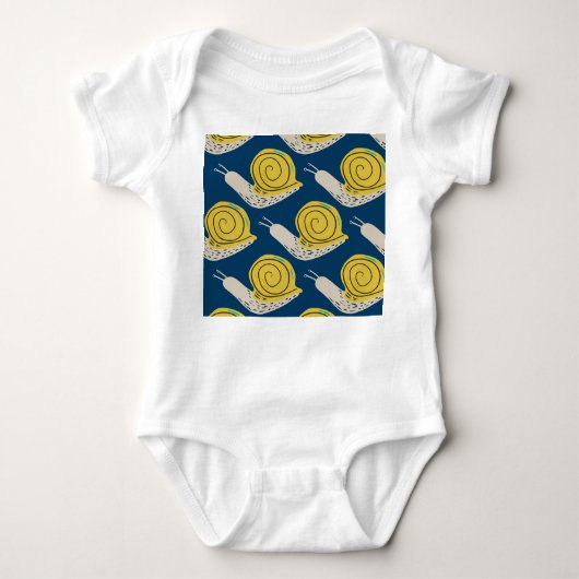 Schnecken Silhouetten: gelb, rosa Muster. Baby Strampler (Vorderseite)