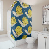Schnecken Silhouetten: gelb, rosa Muster. Duschvorhang (Beispiel)