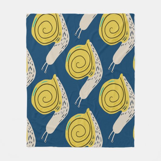 Schnecken Silhouetten: gelb, rosa Muster. Fleecedecke (Vorderseite)