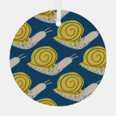 Schnecken Silhouetten: gelb, rosa Muster. Ornament Aus Glas (Rückseite)