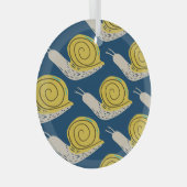 Schnecken Silhouetten: gelb, rosa Muster. Ornament Aus Glas (Vorderseite Rechts)