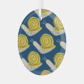 Schnecken Silhouetten: gelb, rosa Muster. Ornament Aus Glas (Vorderseite links)
