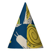 Schnecken Silhouetten: gelb, rosa Muster. Partyhütchen (Rückseite)