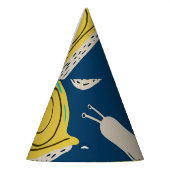 Schnecken Silhouetten: gelb, rosa Muster. Partyhütchen (Links)